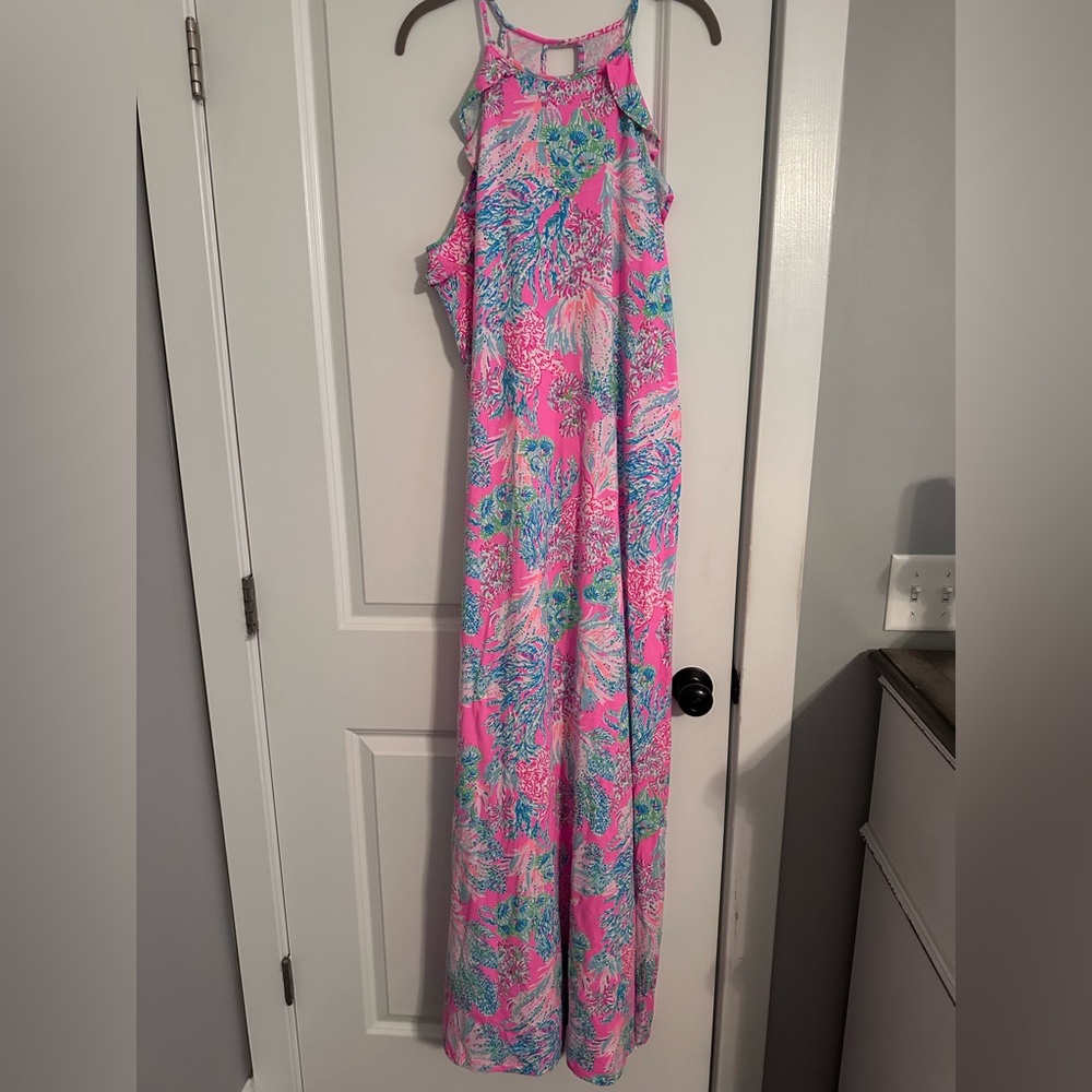 Lilly Pulitzer Prosecco Pink Billie Maxi Dress XL